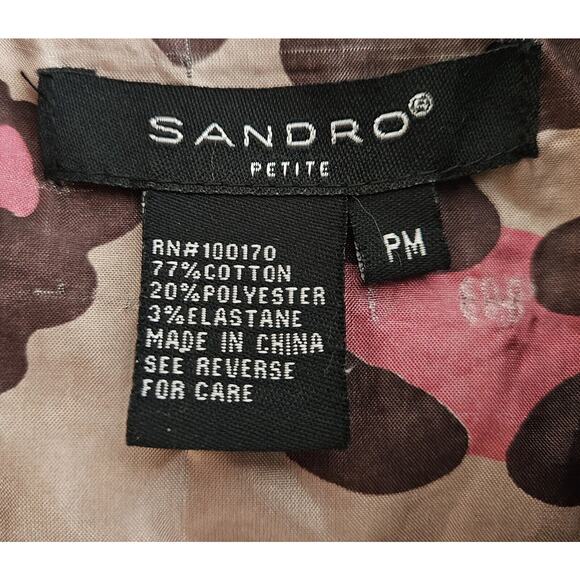 SANDRO Women Petite M PM Blazer Jacket Double Breasted Buttons Charcoal Denim 38 - Picture 3 of 7